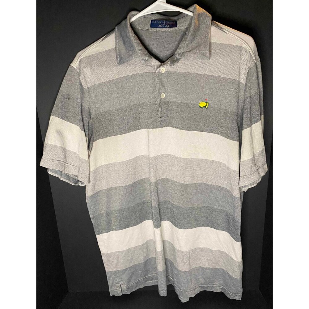 Clubhouse Collection Masters Golf Polo Mens L Striped Shirt Made in Italy